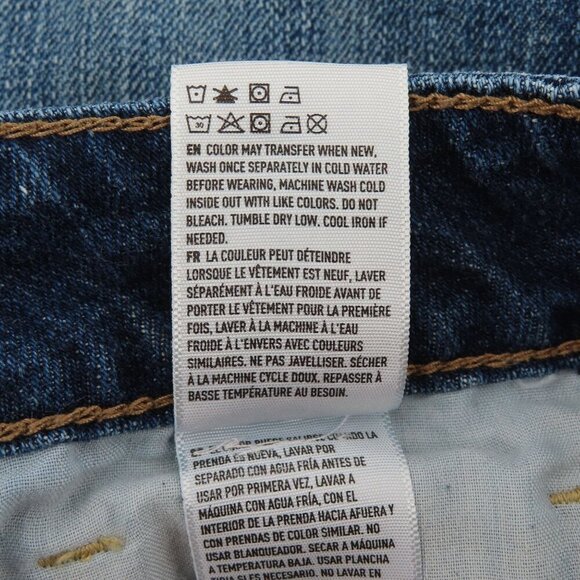 American Eagle Women 8 Tomgirl Button Fly Whiskered Blue Denim Jean Cotton Blend - Picture 12 of 14